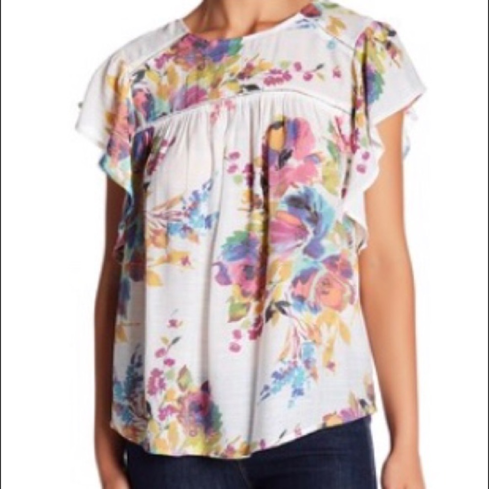 Spence Ruffle Sleeve Floral Top